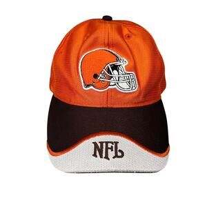 Vintage Cleveland Browns NFL Adjustable Strapback Cap Brown Orange Helmet Hat
